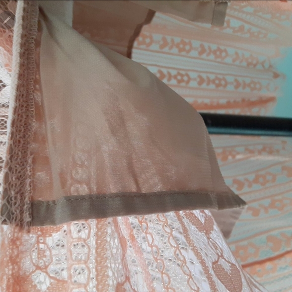🍋For Love and Lemons Dakota Peach Lace Midi Dress - Picture 7 of 12